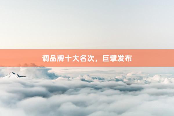 调品牌十大名次，巨擘发布