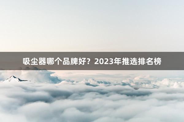 吸尘器哪个品牌好？2023年推选排名榜